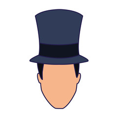 man with top hat icon, flat design