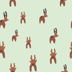 Funny reindeers seamless pattern.