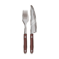 fork with knife cutlery tool isolated icon vector illustration design