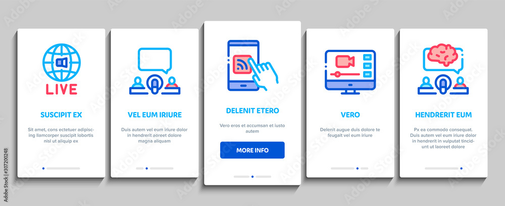 Canvas Prints Podcast And Radio Onboarding Mobile App Page Screen. Internet Global Live Broadcasting Podcast, Headphones, Microphone And Antenna Concept Illustrations