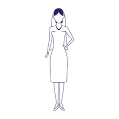 avatar bride standing icon, flat design