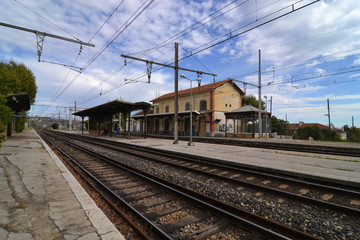 Fototapeta na wymiar L'Estaque station was registered as a historic monument by decree of November 22, 2012