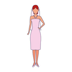 avatar bride standing icon, colorful design