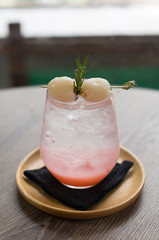 Lychee Soda on Cafe Table