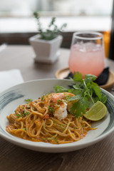 Shrimp Tom Yum Pasta