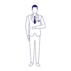 Avatar groom icon, flat design