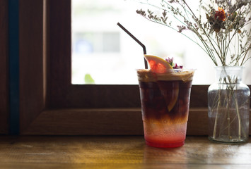 Iced Coffee Mixed with Juice