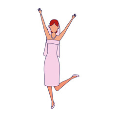 avatar excited bride icon, flat design