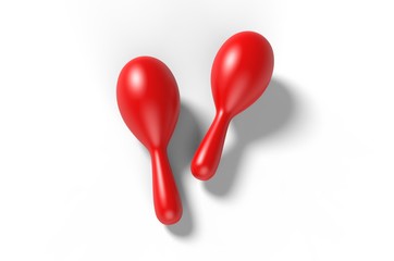 Blank Maraca Pair Template. 3d render illustration.