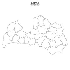 political map of Latvia isolated on white background