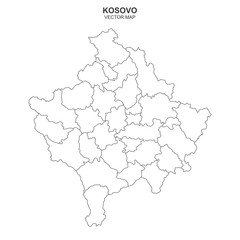 political map of Kosovo isolated on white background