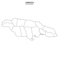 political map of Jamaica isolated on white background