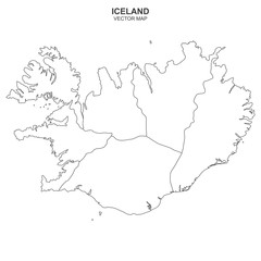 vector map of Iceland on white background