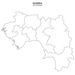 political map of Guinea on white background