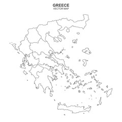 vector political map of Greece on white background