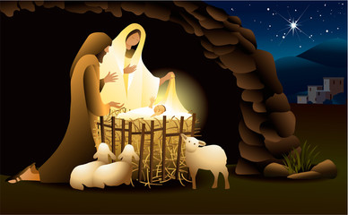 Nativity scene with Holy Family © czibo