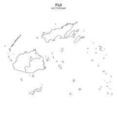 vector map of Fiji on white background
