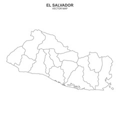 political map of El Salvador on white background