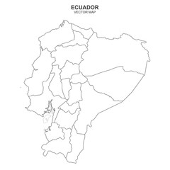 vector map of Ecuador isolated on white background