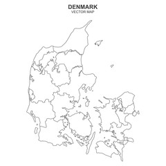 vector map of Denmark on white background