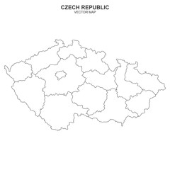 Fototapeta political map of Czech Republic on white background obraz