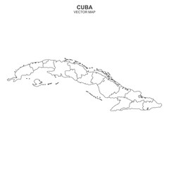 political map of Cuba on white background