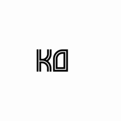 Obraz premium Initial outline letter KO style template 