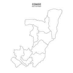 political map of Congo on white background