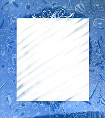 Blue Christmas card background with blank space for message © Ziza