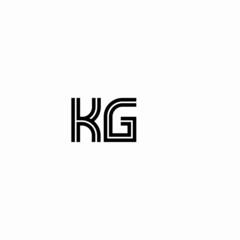 Initial outline letter KG style template	