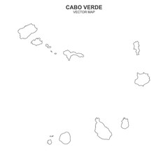 political map of Cabo Verde isolated on transparent background