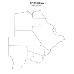 political map of Botswana on white background