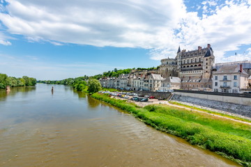 Fototapeta premium Amboise castle and Loire river, France