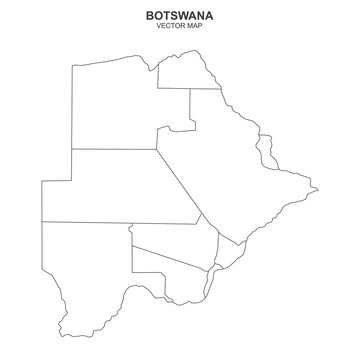 political map of Botswana on white background