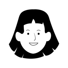 happy woman with short hair