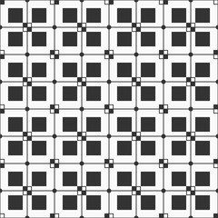 Abstract seamless pattern of squares. Vector monochrome background.