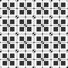 Abstract seamless pattern of squares. Vector monochrome background.