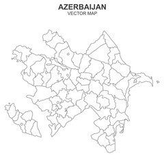 vector map of Azerbaijan on white background