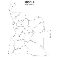 map of Angola on white background