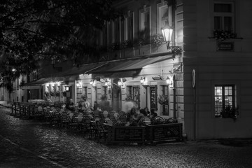 European Cafe At Night