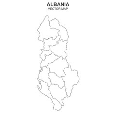 vector map of Albania on white background