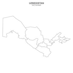 map of Uzbekistan isolated on transparent background