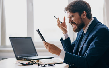 businessman working on laptop