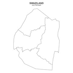 Fototapeta premium vector political map of Swaziland on white background