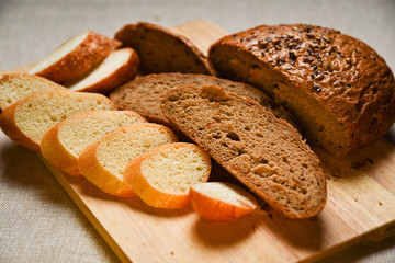bread on wooden table