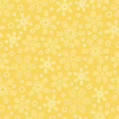 Golden background with snow flakes pattern