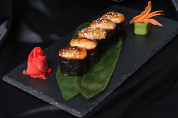 sushi on plate