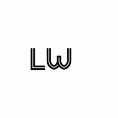 Initial outline letter LW style template