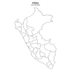 political map of Peru isolated on white background