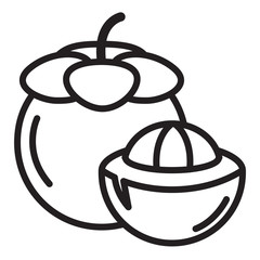 Mangosteen Icon Vector Simple Design